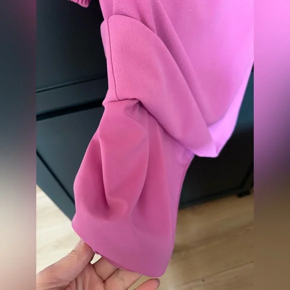 NWT Vince Camuto Pink Eyelet Sleeve Shift Dress Puff Sleeve Mini ~ Size 12 🌺 - Picture 12 of 12